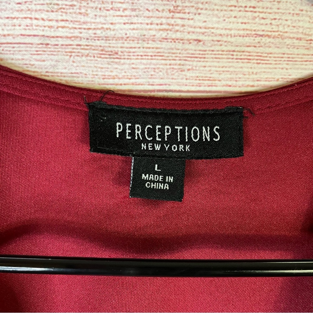 Perceptions New York Maroon/Burgundy Lightweight Cropped Jacket Size Large - Picture 2 of 7